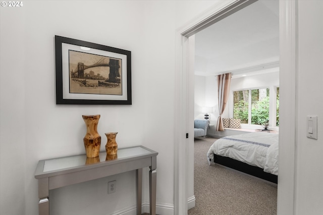 bedroom with carpet