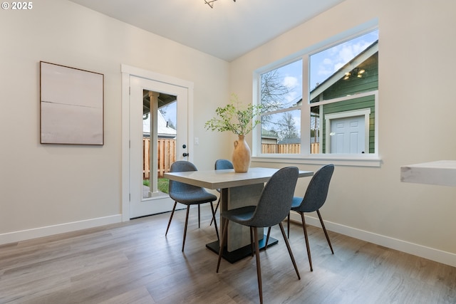 dining area featuring hardwood / wood-style flooring