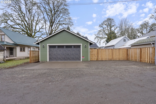 view of garage