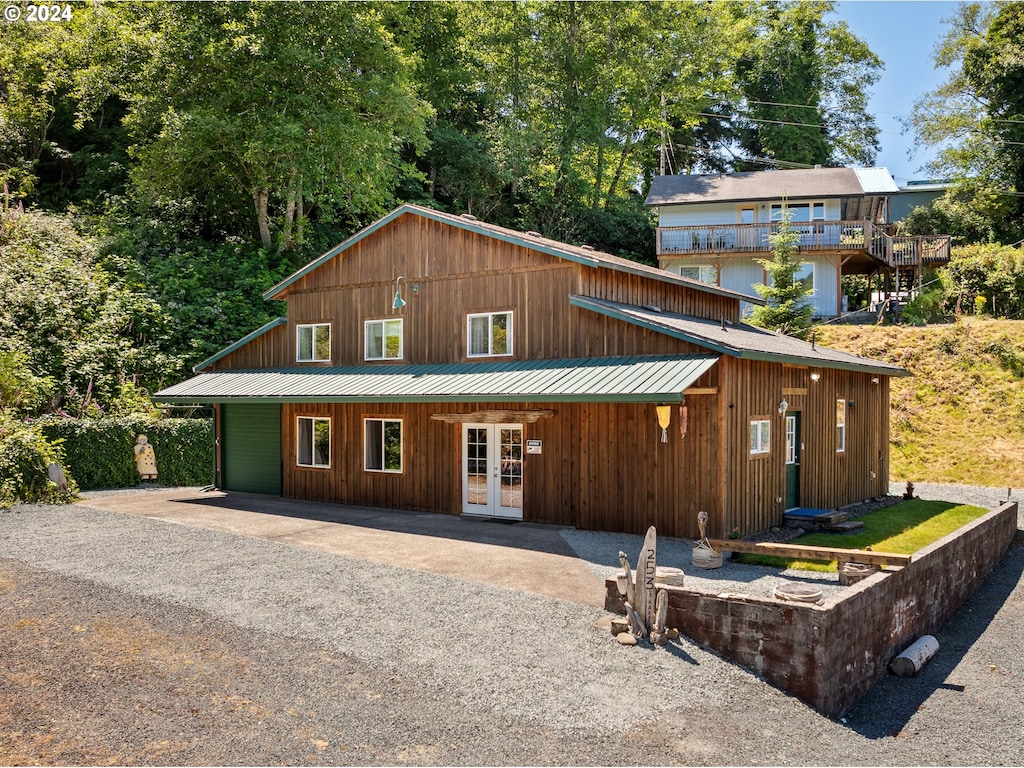 view of front of property with french doors