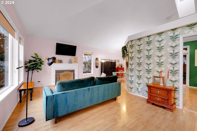 living room featuring light hardwood / wood-style floors