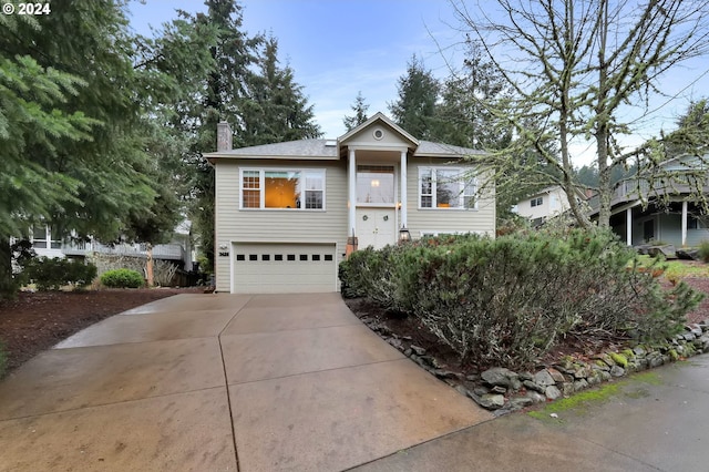 split foyer home with a garage