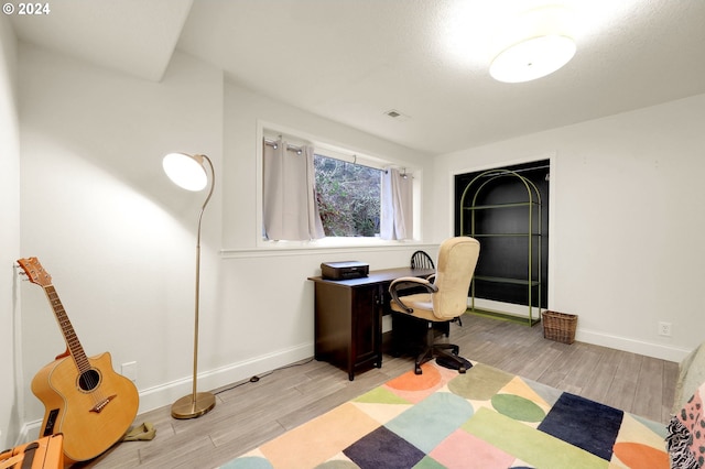 office featuring light wood-type flooring