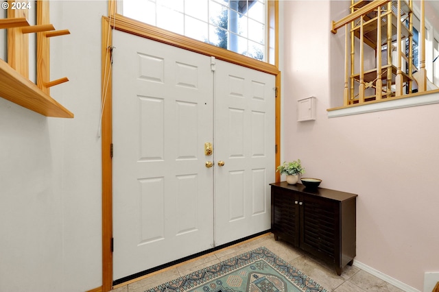 view of tiled entrance foyer