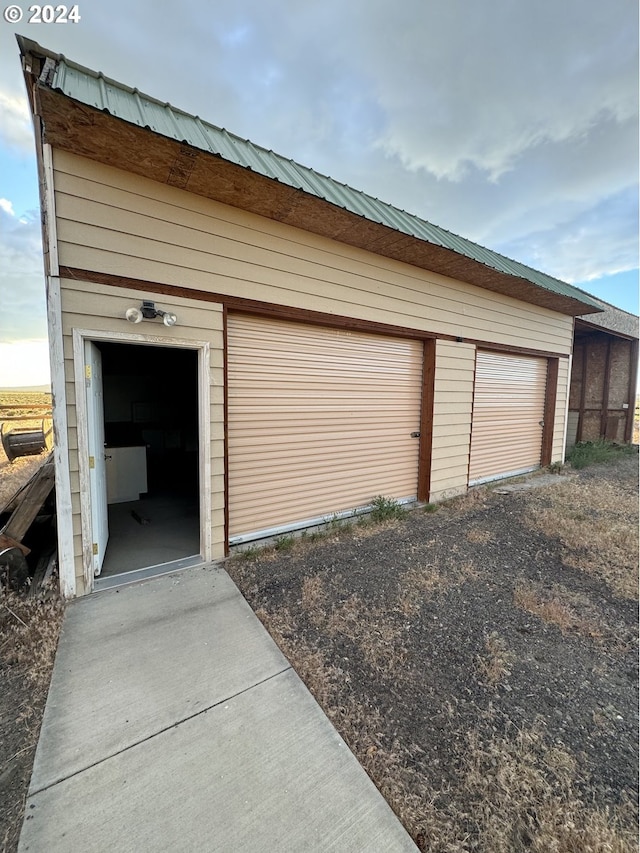 view of garage