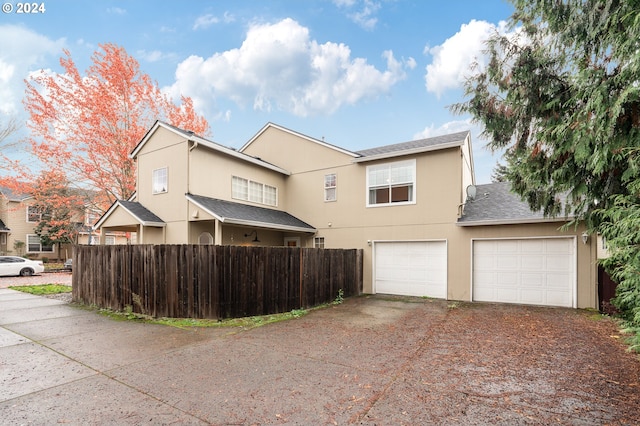 exterior space featuring a garage