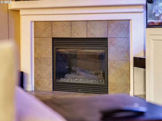 room details with a fireplace