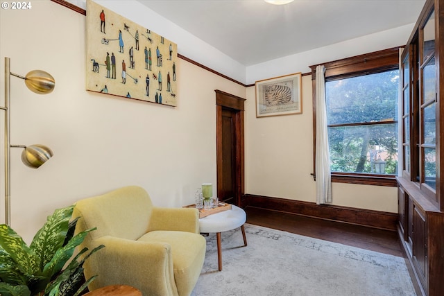 living area with light wood-type flooring