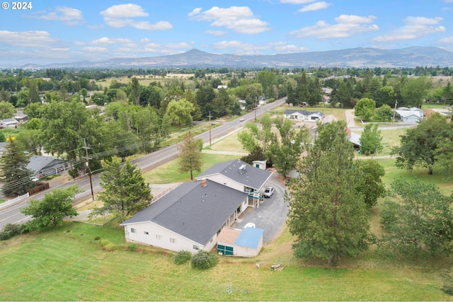 aerial view with a mountain view