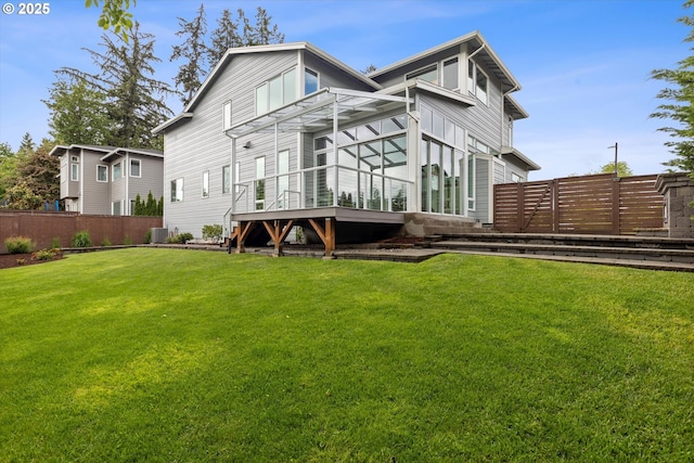 13560 SW Whitworth Ct, Beaverton, OR 97005 - rear view of property featuring a wooden deck and cooling unit