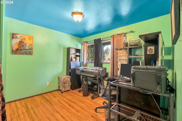 home office featuring light wood-type flooring