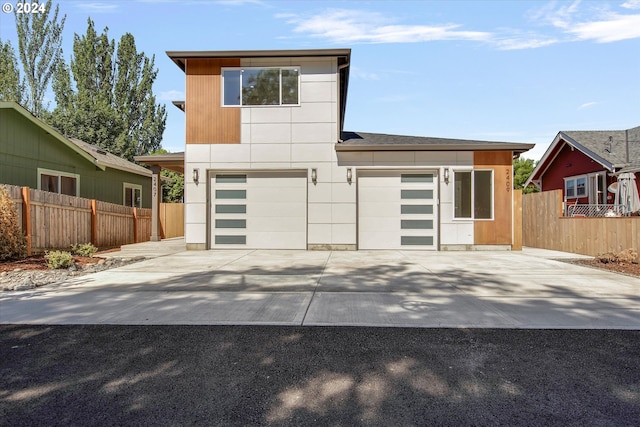 contemporary house with a garage