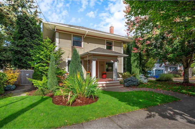 view of front of property with a front yard