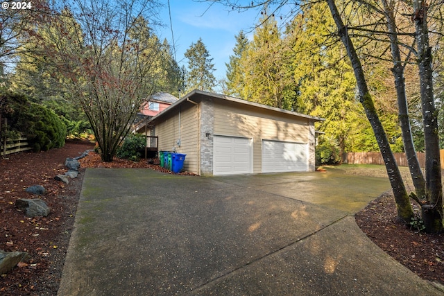 view of garage