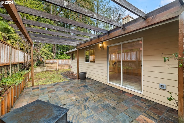 view of patio / terrace featuring a pergola