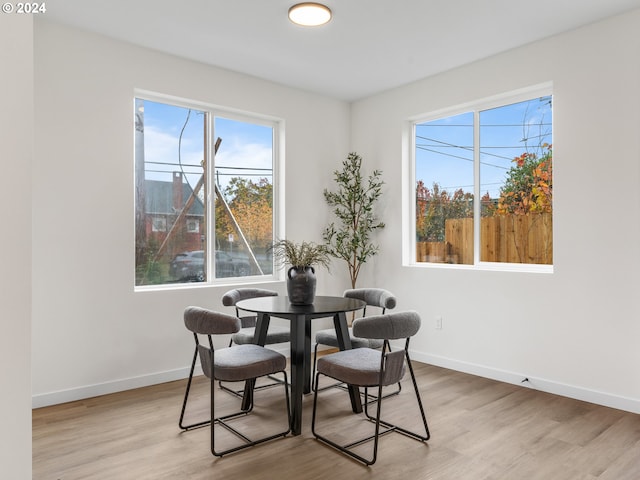 dining room featuring light hardwood / wood-style flooring