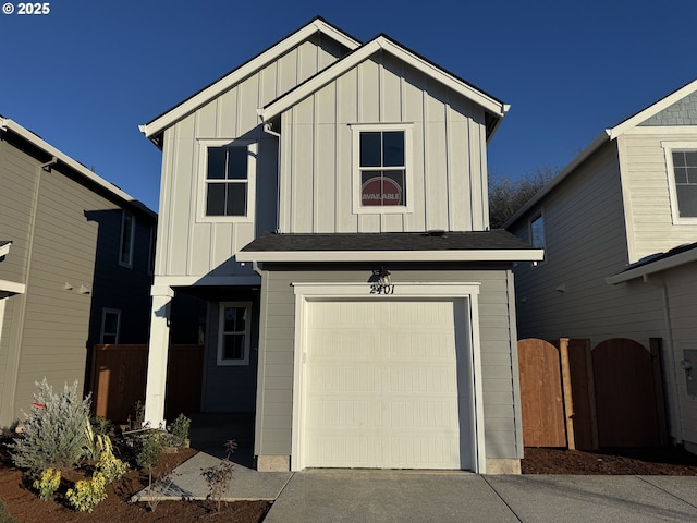 view of front of home with a garage