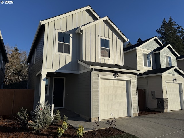 view of front of home with a garage