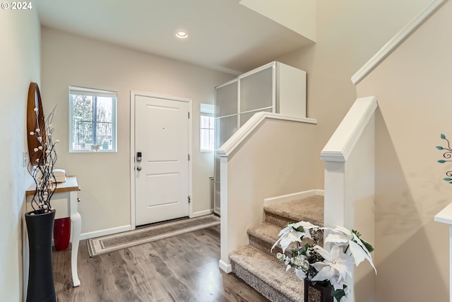 entryway featuring hardwood / wood-style flooring