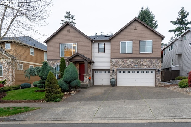 view of front of home with a garage