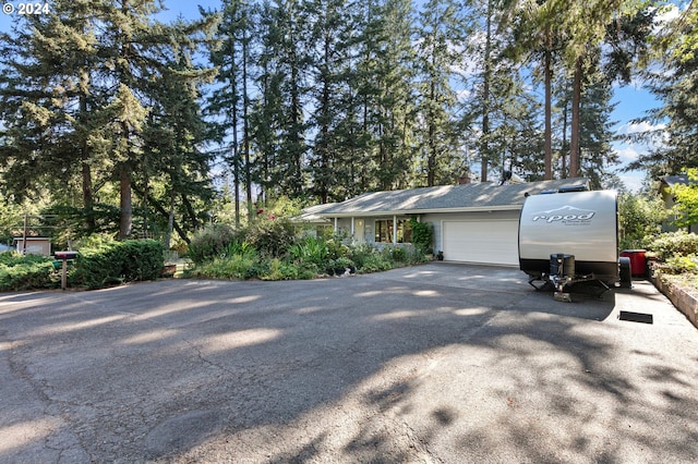 exterior space featuring a garage