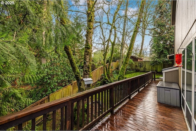 view of wooden deck