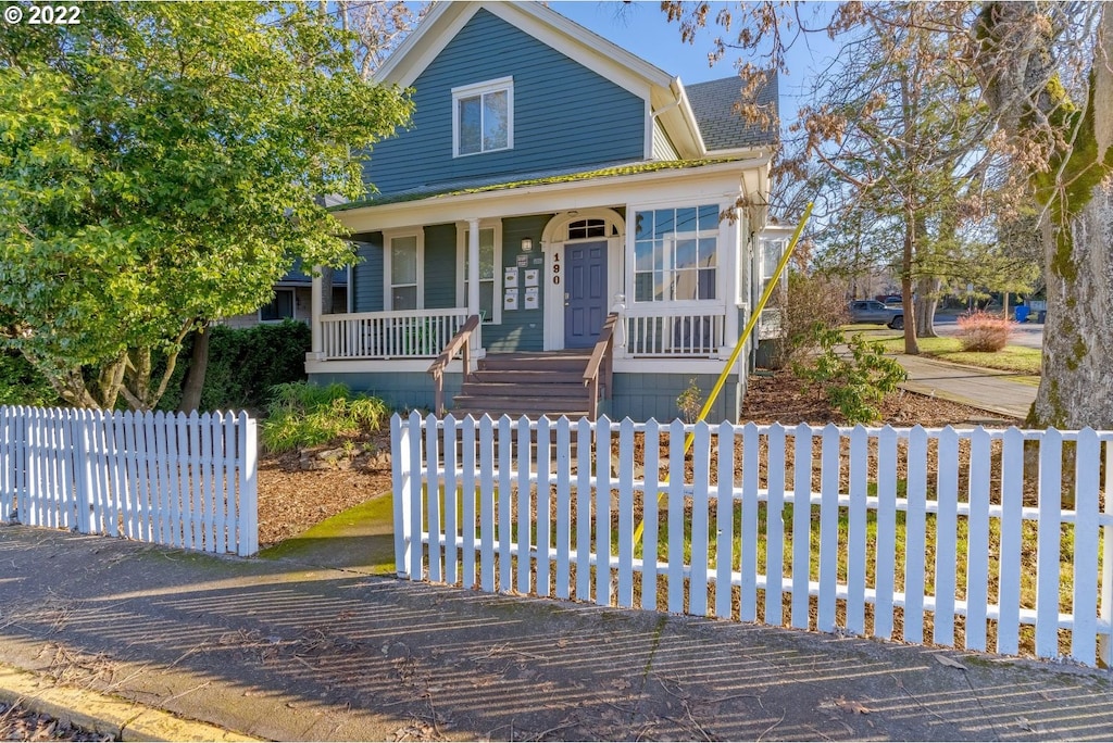 view of front of property with a porch