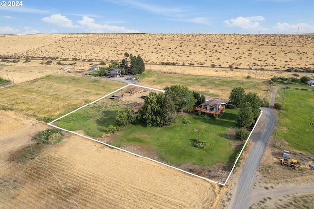 aerial view with a rural view