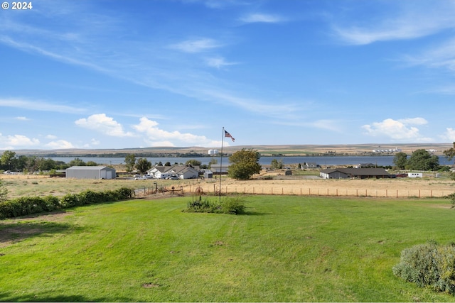 water view featuring a rural view and a mountain view