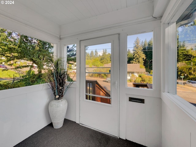 view of unfurnished sunroom