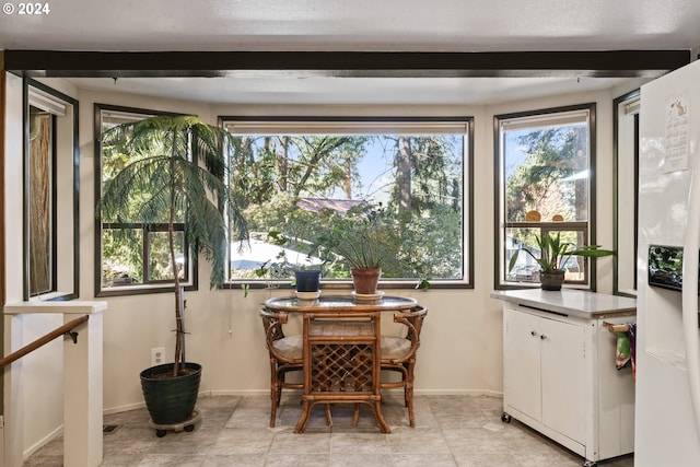 dining space featuring a wealth of natural light and baseboards