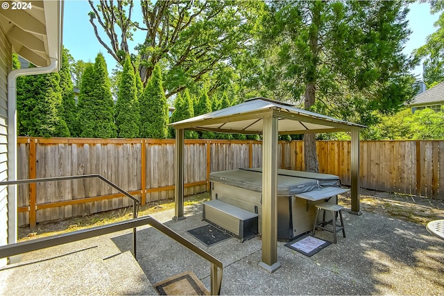 view of patio with a gazebo