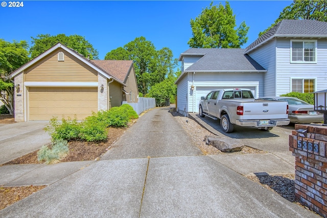 view of front of property featuring a garage