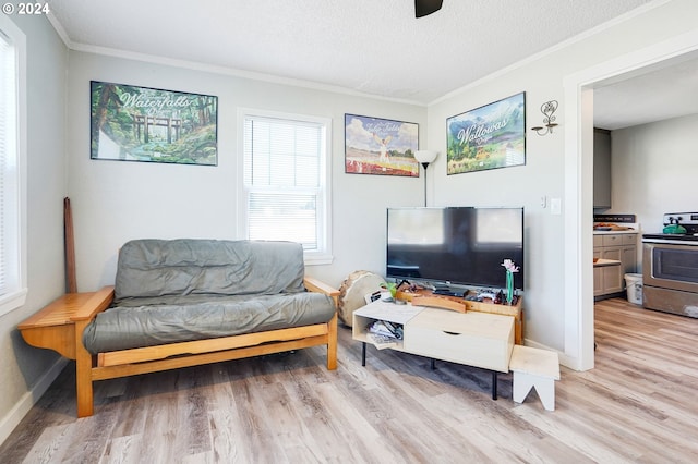 interior space featuring crown molding and hardwood / wood-style flooring