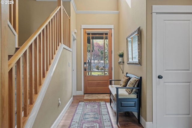 entrance foyer with wood-type flooring