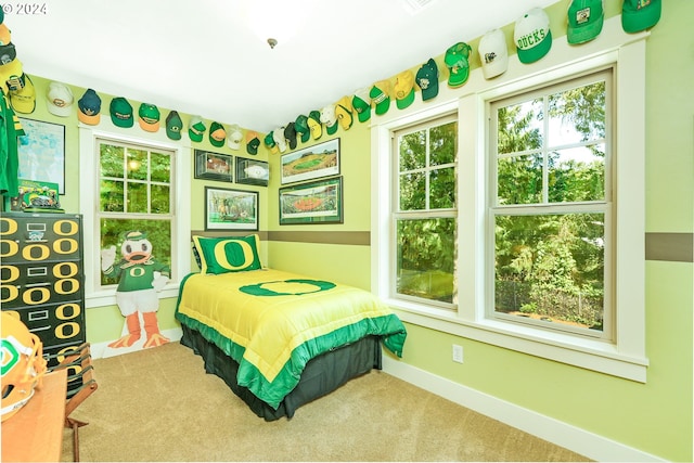 bedroom with carpet floors