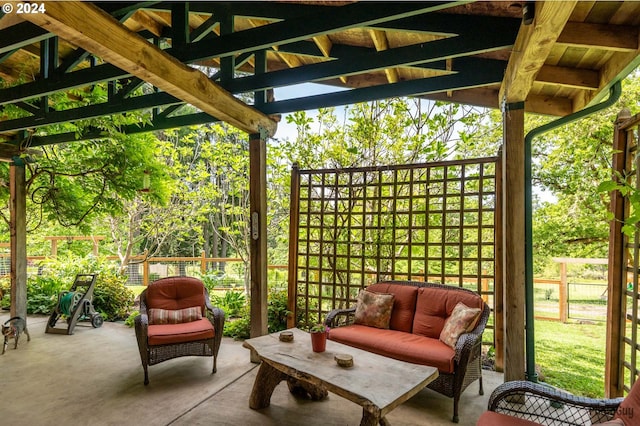 view of patio with an outdoor hangout area