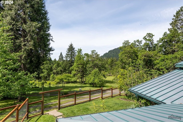 view of yard with a rural view