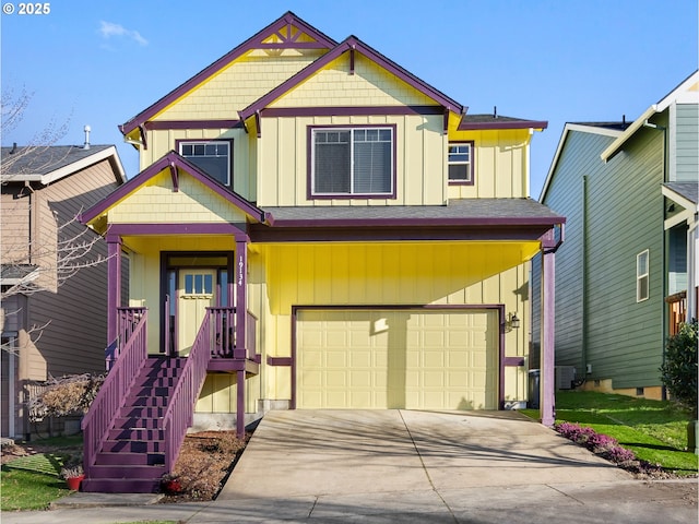 craftsman-style house with a garage