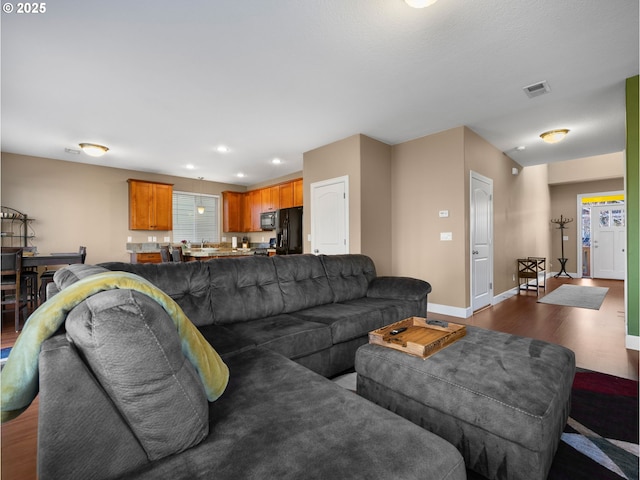 living room featuring hardwood / wood-style floors