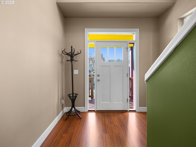 foyer with hardwood / wood-style floors