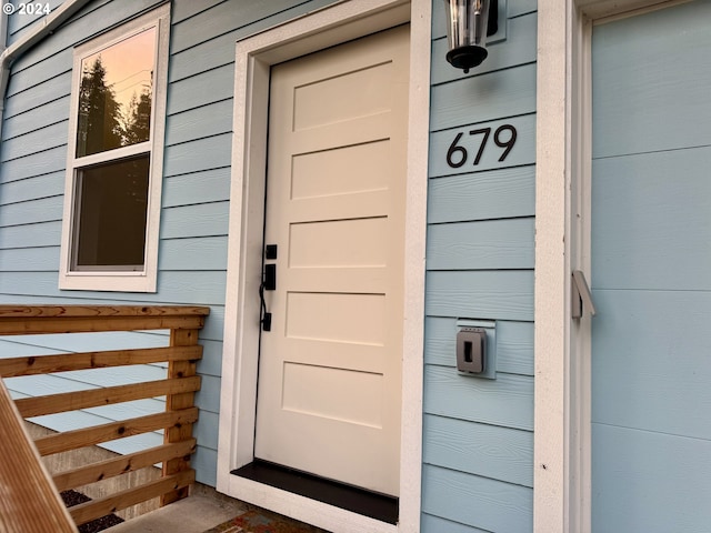 view of doorway to property