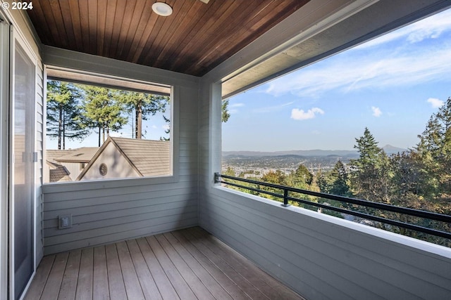 balcony with a mountain view