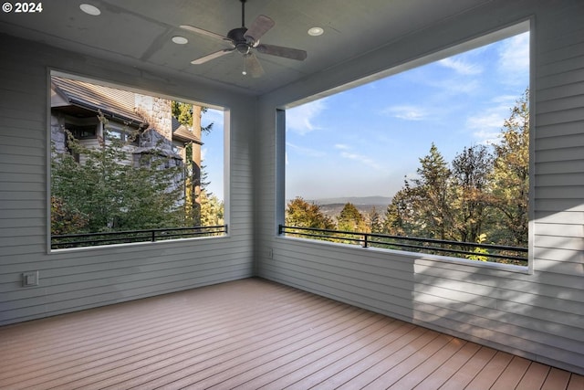 deck featuring ceiling fan