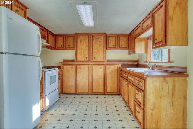 kitchen with white appliances and sink