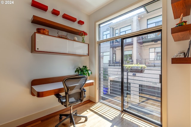 office area featuring light wood-type flooring