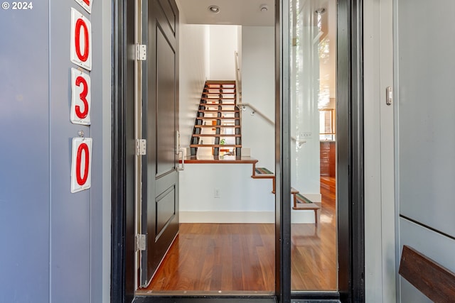 interior space featuring dark hardwood / wood-style flooring