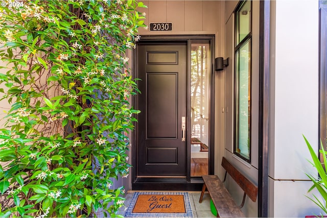 view of doorway to property