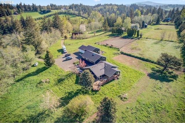 aerial view with a rural view