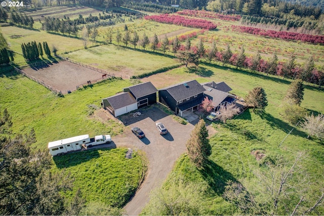 drone / aerial view with a rural view